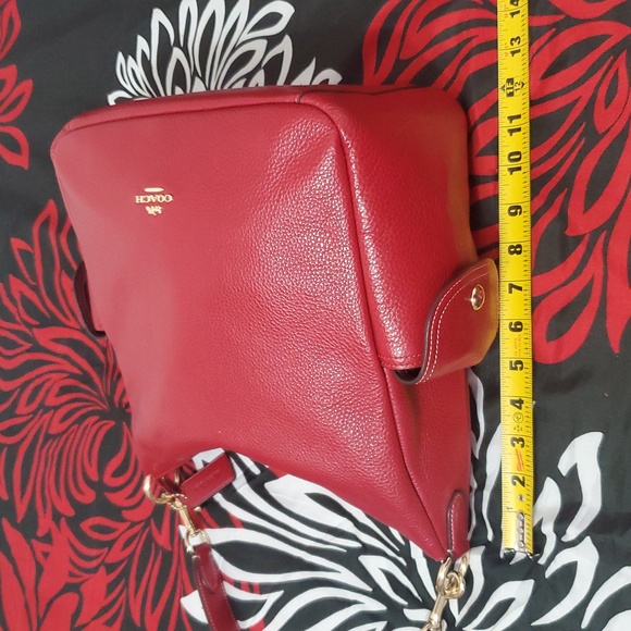 Coach Pennie Cherry Red Leather Shoulder Crossbody Bag - Picture 7 of 8
